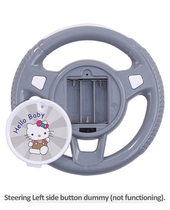 Fab N Funky Baby Panda Deluxe Ride-On with LED Lights & Music and Under Seat Storage - Pink & Grey